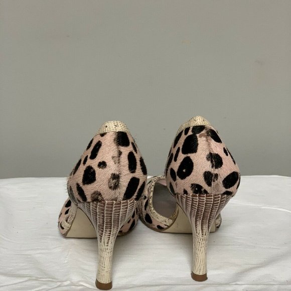 BCBG Girls Pink Leopard Pony Hair Heel Sz6 - Picture 4 of 7